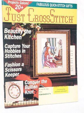 Just CrossStitch Magazine May June 1994 In a Garden Hobby Samplers Piano Lesson